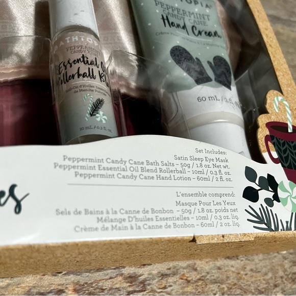 NIB Bathtopia 4-piece set wellness must haves peppermint candy cane - Picture 7 of 10